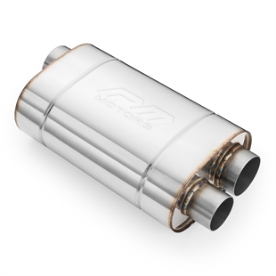 RM Motors Universal EP012 Elliptisk Ljuddämpare Med Prägling För Användning Med Spjäll Dämparlängd – 300 mm, Inloppsdiameter – 63,5 mm